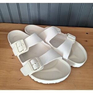 Birkenstock Arizona EVA Sandals White Eggshell Two Strap Slides Mens 8 Womens 10
